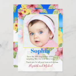 Bebê Anúncio Foto Tropical Floral Beach