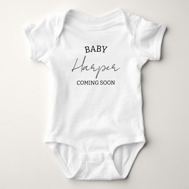 Bebê Anúncio Personalizado Body para bebê, Gravidez (Frente)