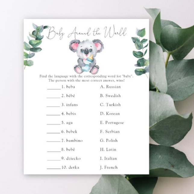 Bebê ao Redor do Mundo - Chá de Bebê Koala (Criador carregado)