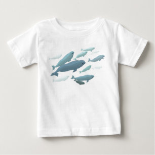 Bebê Beluga Camisa Camisa De Arte De Baleia Cura C