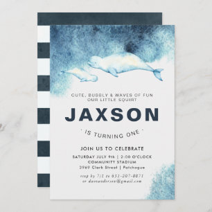 Bebê Beluga  Convite de aniversário