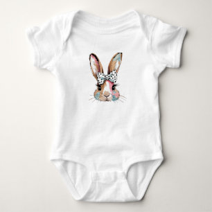 Bebê Body e macacão Coquette Bunny Bow para Páscoa