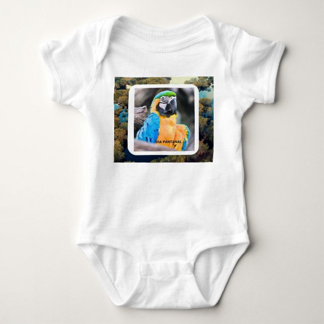 Bebê Body em Jersey para Bebês Arara (Frente)