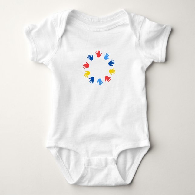 Bebê Body em Jersey para Bebês Mãos (Frente)