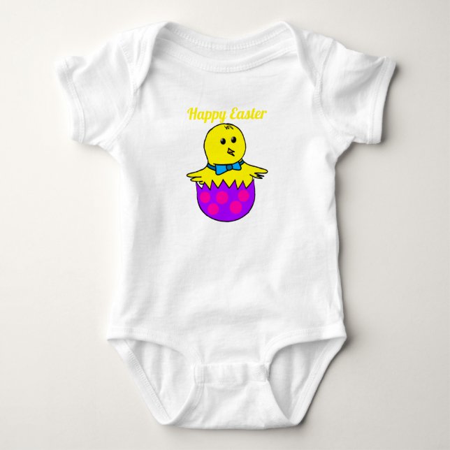 Bebê Body para bebé de frango de Páscoa (Frente)