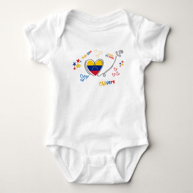 Bebê Body para Bebé Venezuela – Corazón con Bandera  (Frente)