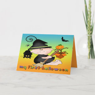 Bebê Bruxa Meu Cartão de Saudação de Halloween De 