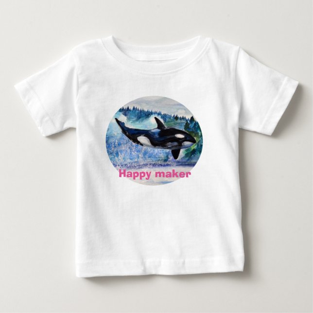 Bebê Camiseta com babado para crianças com arte de bale (Frente)