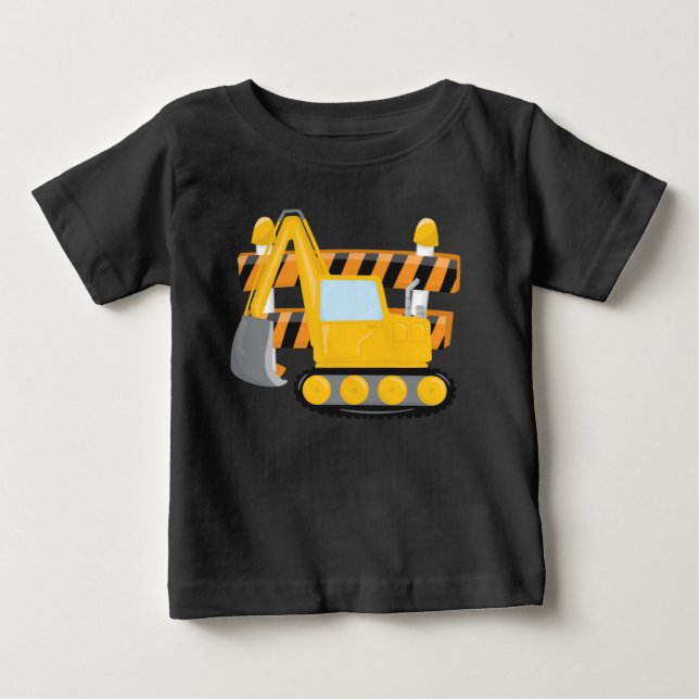 Bebê Camiseta de construção fofa para bebês meninos (Frente)