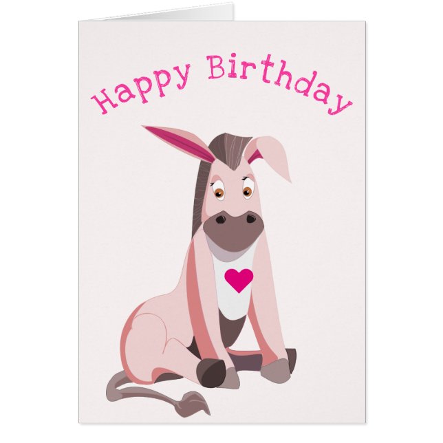 Bebê Cartão de Aniversário Bebê Pink Donkey - Seu  (Frente)