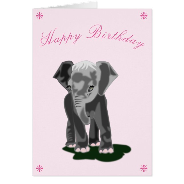 Bebê Cartão de Aniversário Elefante Para Bebê - Se (Frente)