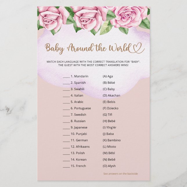 Bebê chá de fraldas Bebê no Mundo (Frente)