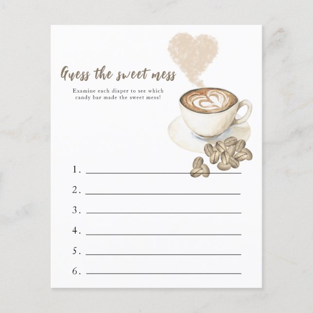 Bebê chá de fraldas de café Suponho que o jogo da  (Frente)