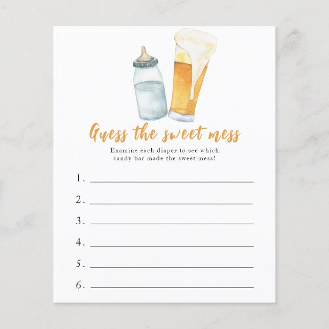 Bebê, chá de fraldas de cerveja, adivinha. (Frente)