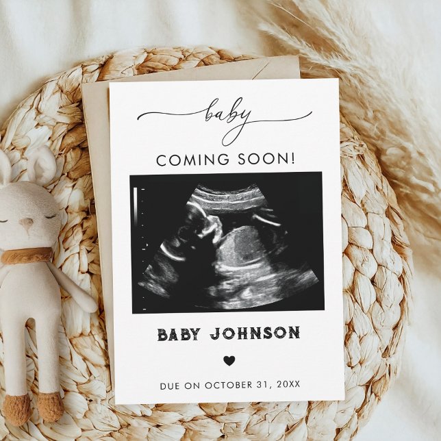 Bebê chegando Sonograma Gravidez Anúncio (Criador carregado)