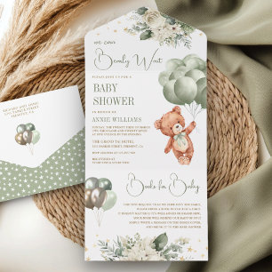 Bebê Churrasco de Balões de Urso de Pelúcia Verde