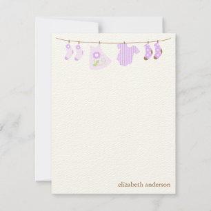 Bebê Clothesline Personalizado Flat Obrigado Notas