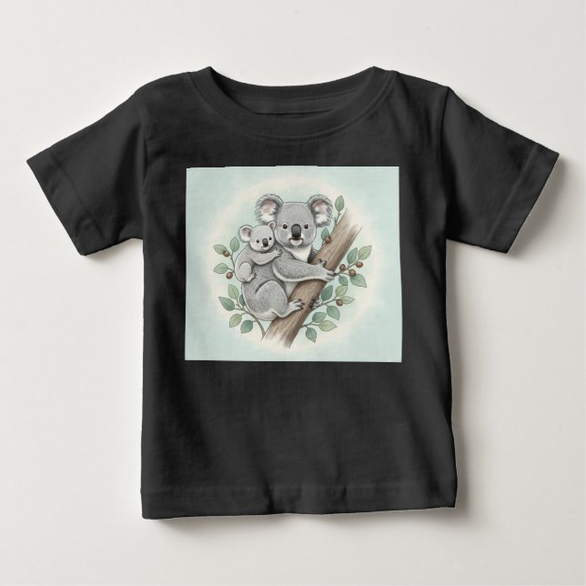 Bebê Coala & Mamãe – Camiseta Adorável da Árvore d (Frente)