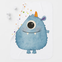 Cobertor de Bebê Monstro Azul Fofo – Presente Maci