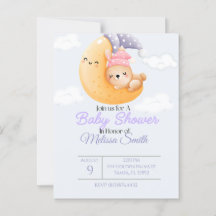 Bebê Coelho e Convite para Chá de fraldas da Lua