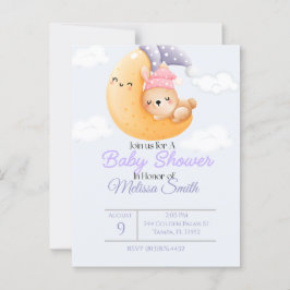 Bebê Coelho e Convite para Chá de fraldas da Lua