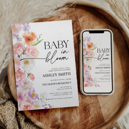 Bebê Colorido no Convite Bloom | Flores de Verão