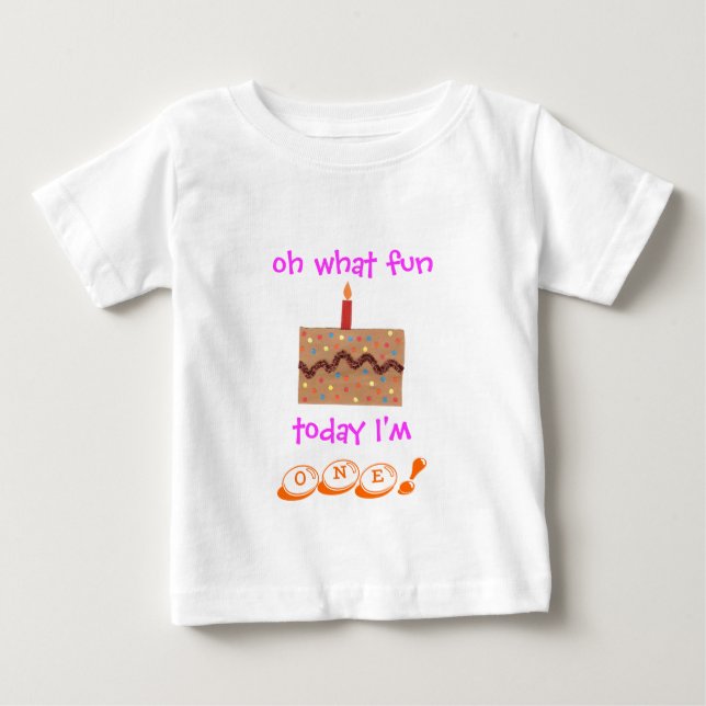 Bebê Conjunto de 1º aniversário para meninas - camiseta (Frente)