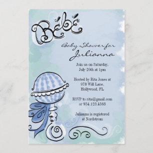 Bebe - convite inspirado francês do chá de fraldas