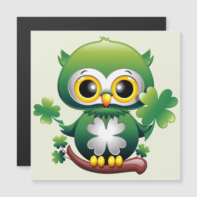 Bebê Coruja Fofo St Patrick Desenho Animado (Frente/Verso)