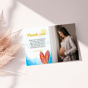 Bebê da praia no Cartões de agradecimentos do Chá