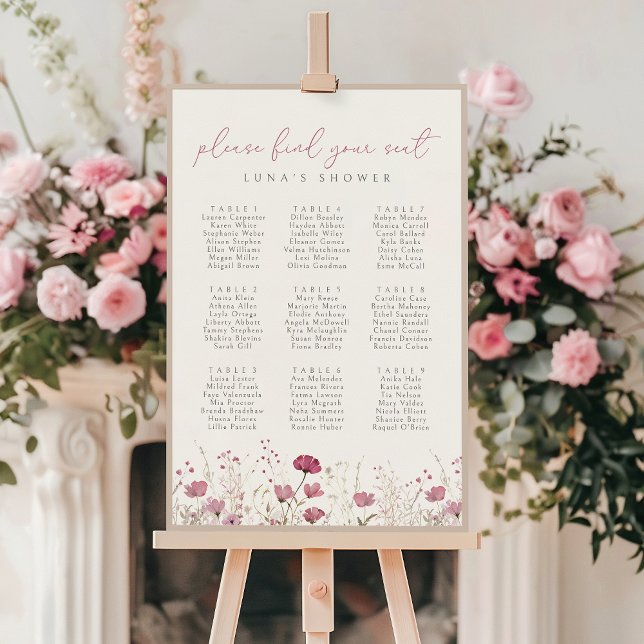 Bebê De Flor Selvagem Rosa Em Poster De Gráfico Se (Criador carregado)