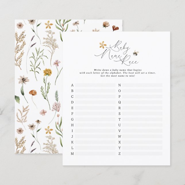 bébé de flor silvestre nome bebê face ao jogo eleg (Frente/Verso)