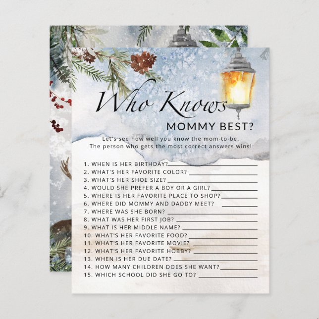 Bebê de inverno que conhece o melhor jogo das mamã (Frente/Verso)