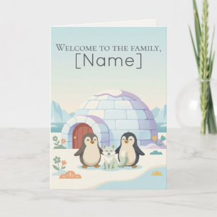 Bebê de pêlo de pinguim fofo Cartão de novo anim