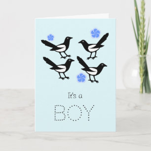 Bebê de quatro magpies é um cartão novo do beb