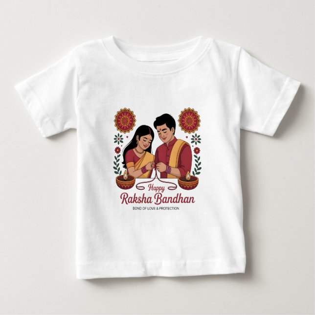 Bebê de Raksha Bandhan T-Shirt Jersey Fino (Frente)