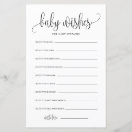 Bebê de Script Preto Deseja Placa de Chá de fralda