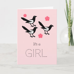 Bebê de três magpies é um cartão novo do bebê
