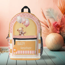 Bebê de Urso Rosa Laranja Retro