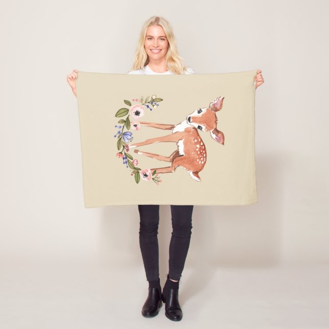 Bebê Deer confortante cobertor de xerpa de velinha (In Situ)