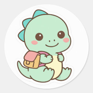 Bebê Dinossauro Kawaii Fofo com Adesivo de Mochila