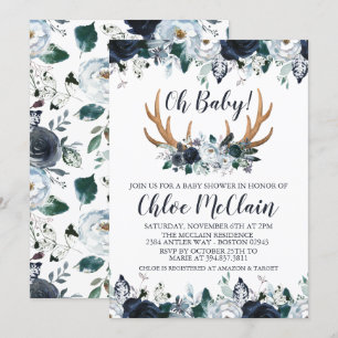 Bebé do convite do chá de fraldas de Boho do