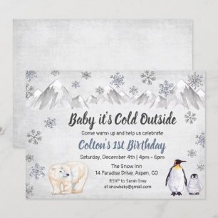 Bebê do primeiro aniversario é convite exterior