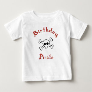 Bebê do t-shirt do crânio do pirata do aniversá