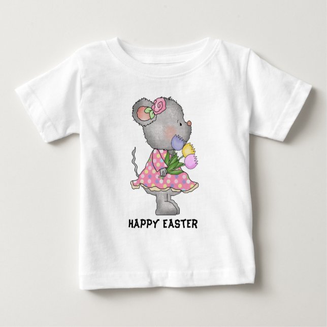 Bebê do t-shirt do rato da páscoa (Frente)