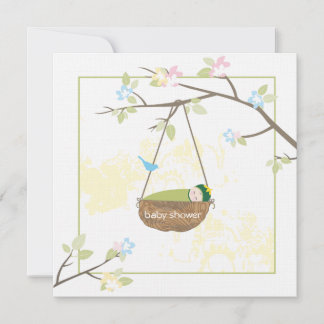 Bebê dormindo - Convite para Chás de fraldas