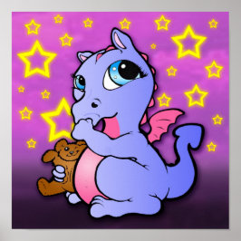 Bebê Dragão Sucando polegar (Roxo) - Impressão