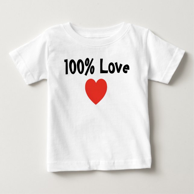 Bebê e Crianças: 100% de Camisa de Amor-Criança (Frente)