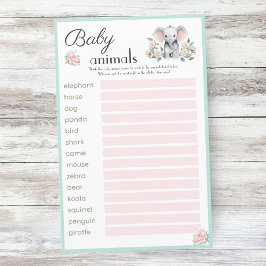 Bebê Elefante Peonias e Balões Bebê Animal