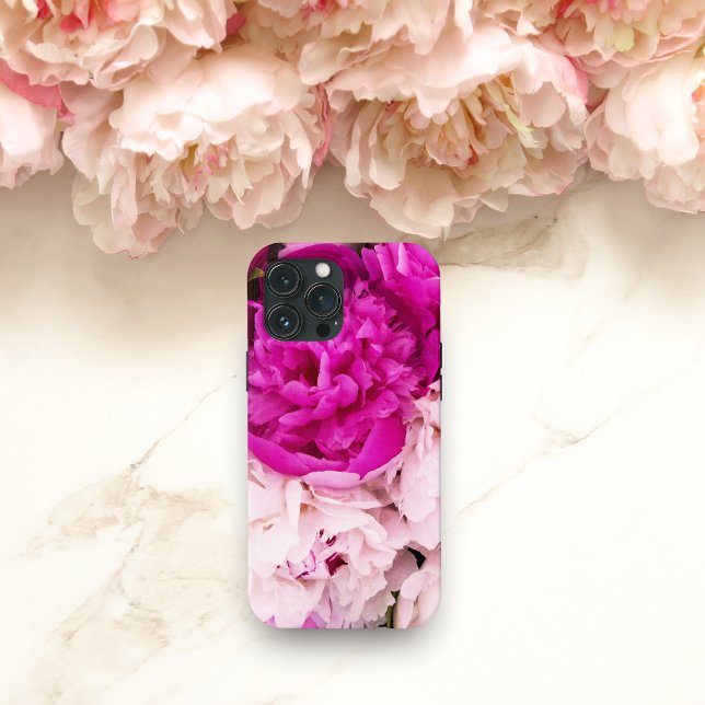 Bebê Elegante Rosa e Peônias Fúcsia (Criador carregado)